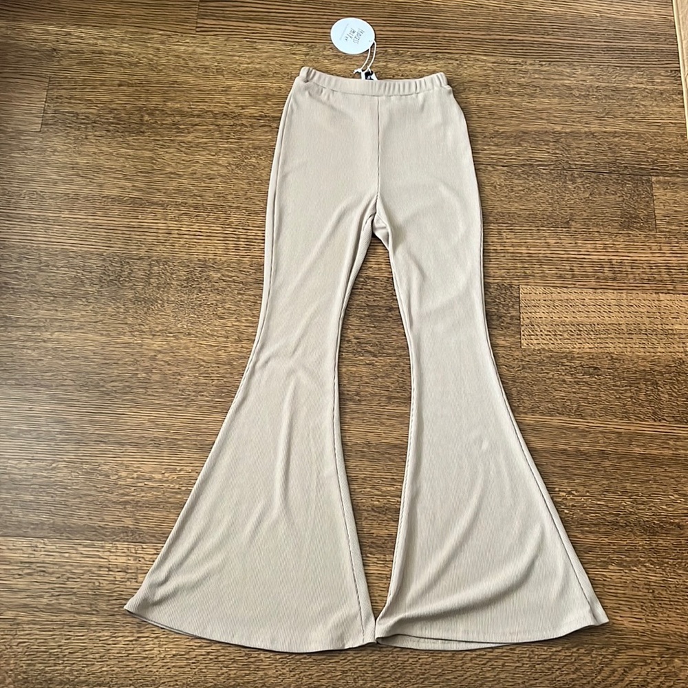 Beige Princess Polly Ribbed “Rita Roberts Flares”